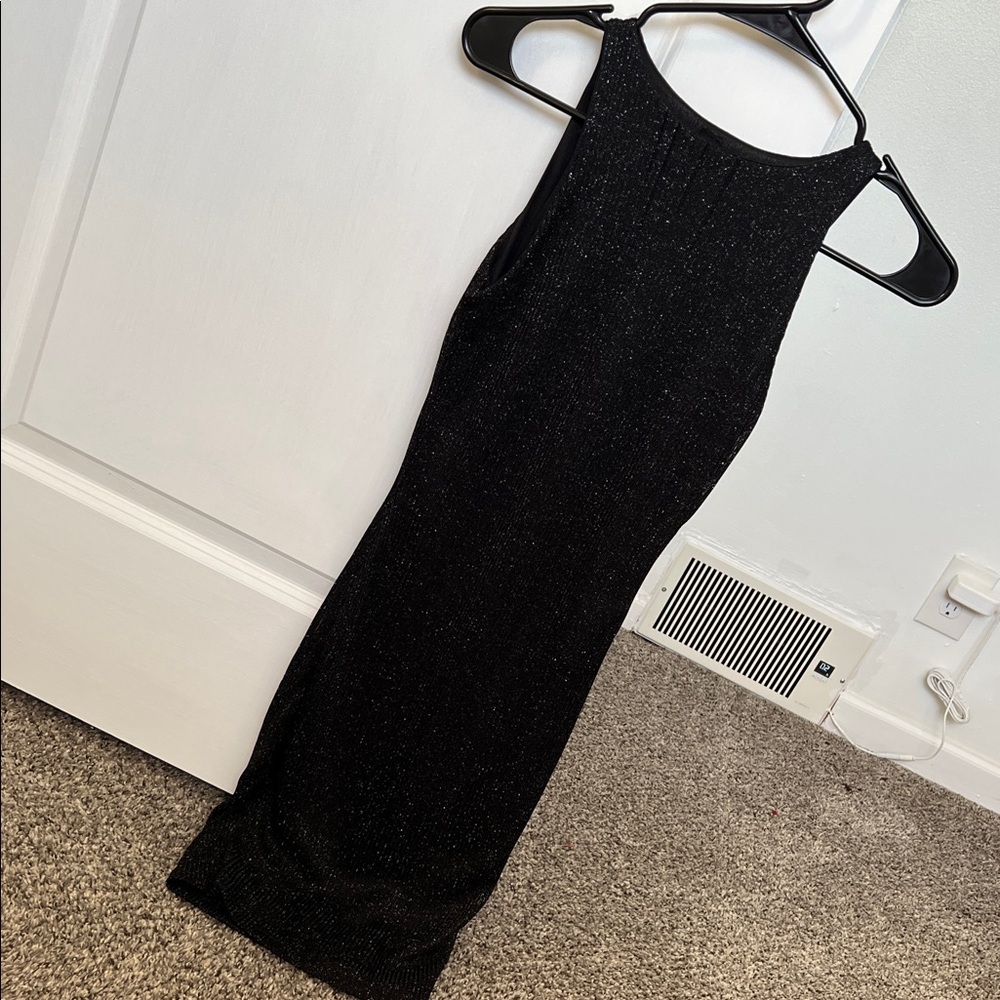 Windsor Black Glitter Midi Dress